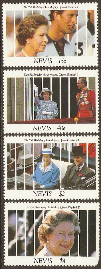 Nevis 1991 QEII Birthday Stamps Set. SG622-SG625.
